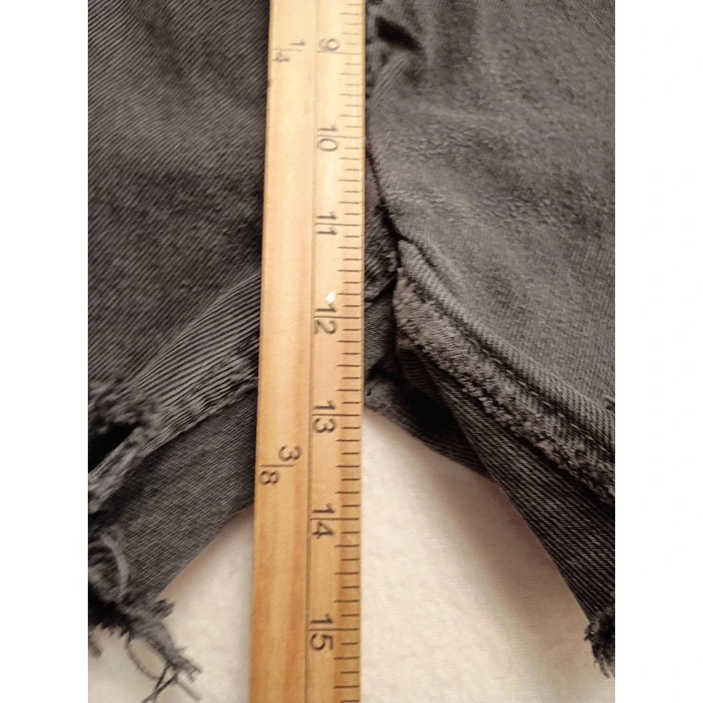 Levis 505 Men's Black Denim Cut Off Shorts Raw Hem W38 Regular Five Pocket Short